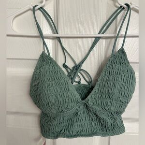 Victoria's Secret Green Smocked Camisole Bustier